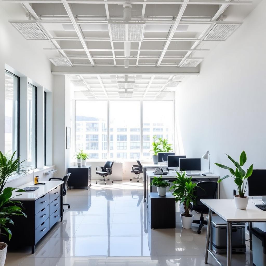 Bright, freshly cleaned small office reception